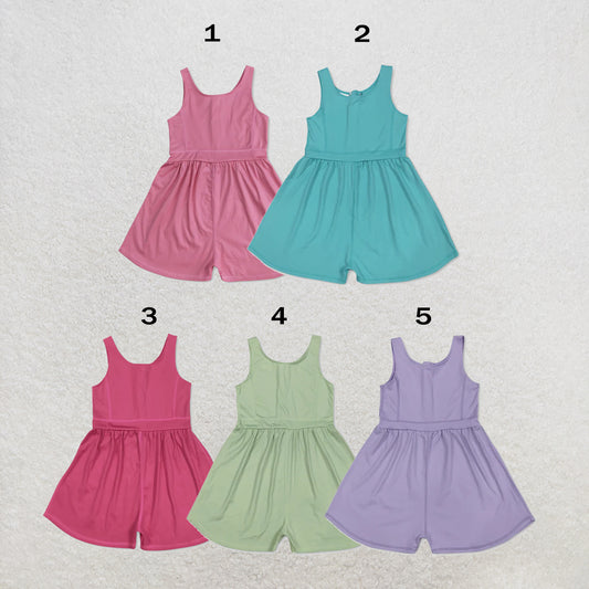 RTS Sibling Baby Girls Colorful Sleeveless Yoga Jumpsuits