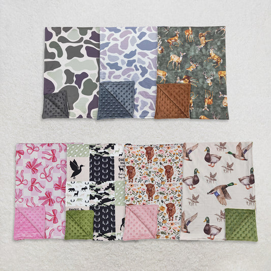 USA Warehouse (IN STOCK)  Deer Duck Camo Patchwork Baby Kids Blankets Soft Plush Lightweight Stroller Blanket for Boys And Girls