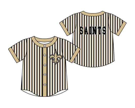 3.5 CUSTOM MOQ 5 Cute Kids Clothing Baby Kids Khaki Black Stripe Short Sleeve Team T-shirts Top