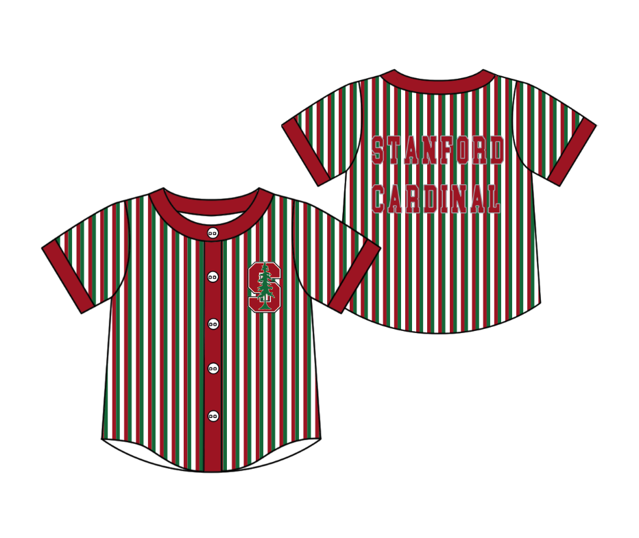 3.5 CUSTOM MOQ 5 Cute Kids Clothing Baby Kids Red Green Stripe Short Sleeve Team T-shirts Top