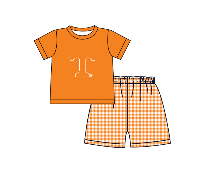 CUSTOM MOQ 5 Sibling Boys Baby Girls Yellow TTop Ruffles Shorts Clothes Set Knee Length Dress Rompers
