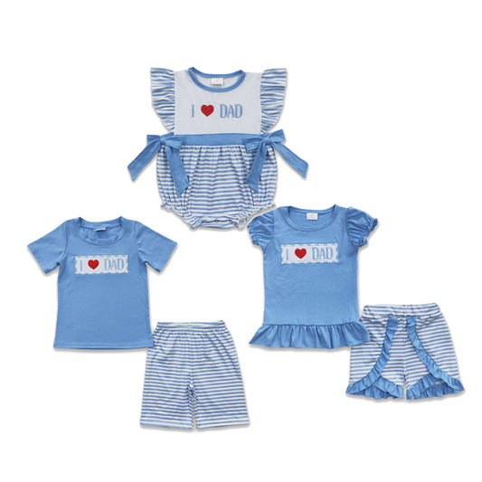 RTS Sibling I love DAD father's day kids outfits and romper