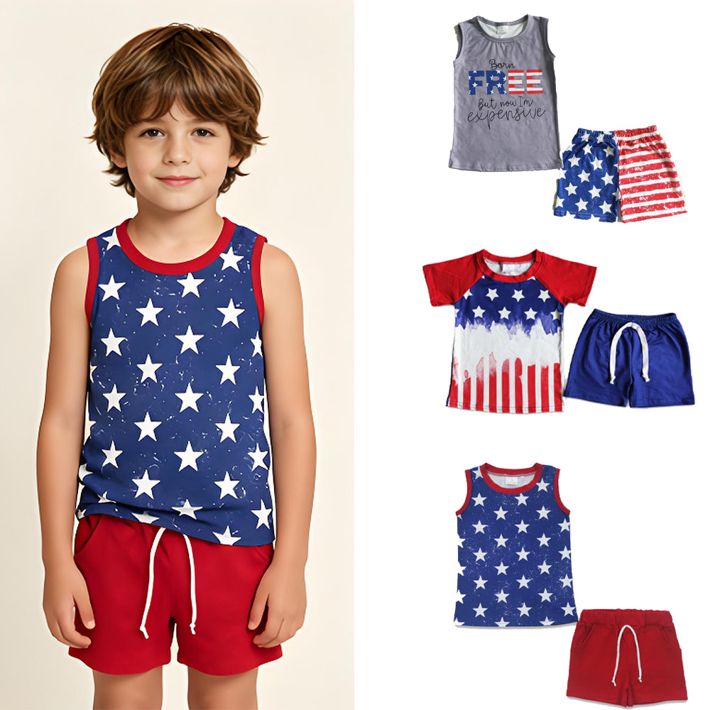 RTS Sibling Born free shorts boy 4th of july clothing