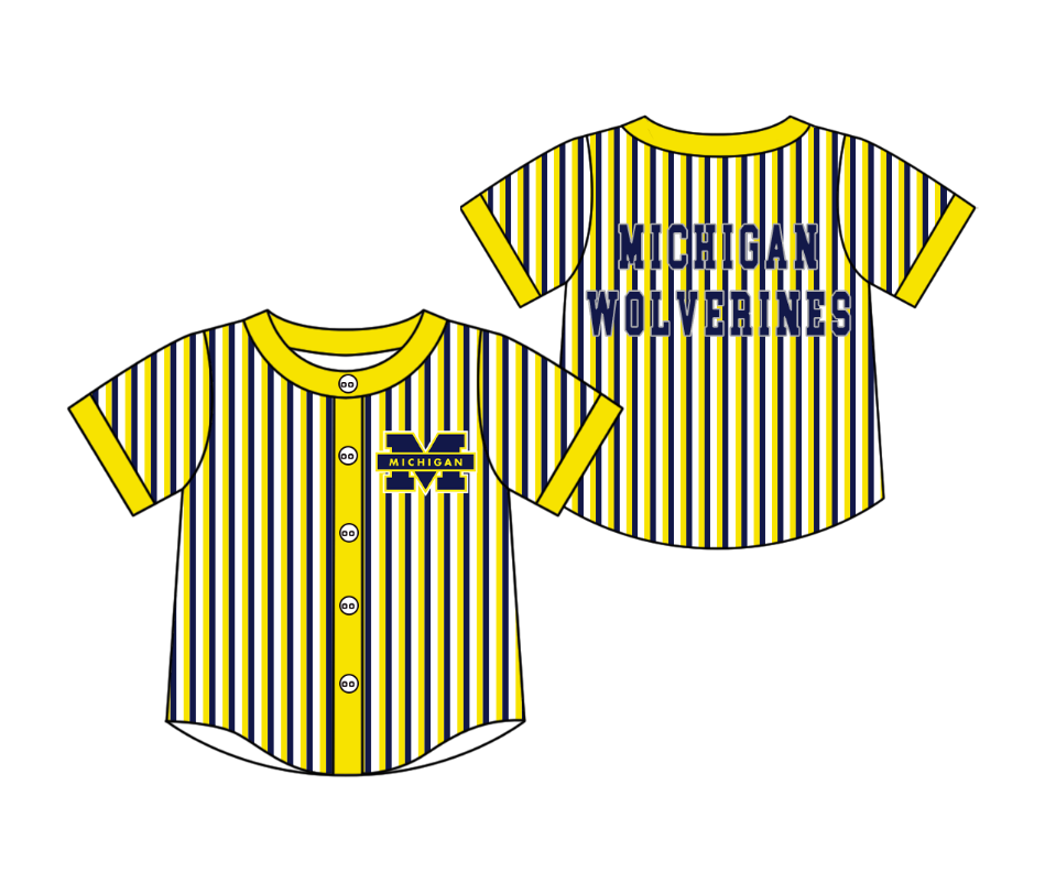 3.5 CUSTOM MOQ 5 Cute Kids Clothing Baby Kids Yellow Blue Stripe Short Sleeve Team T-shirts Top