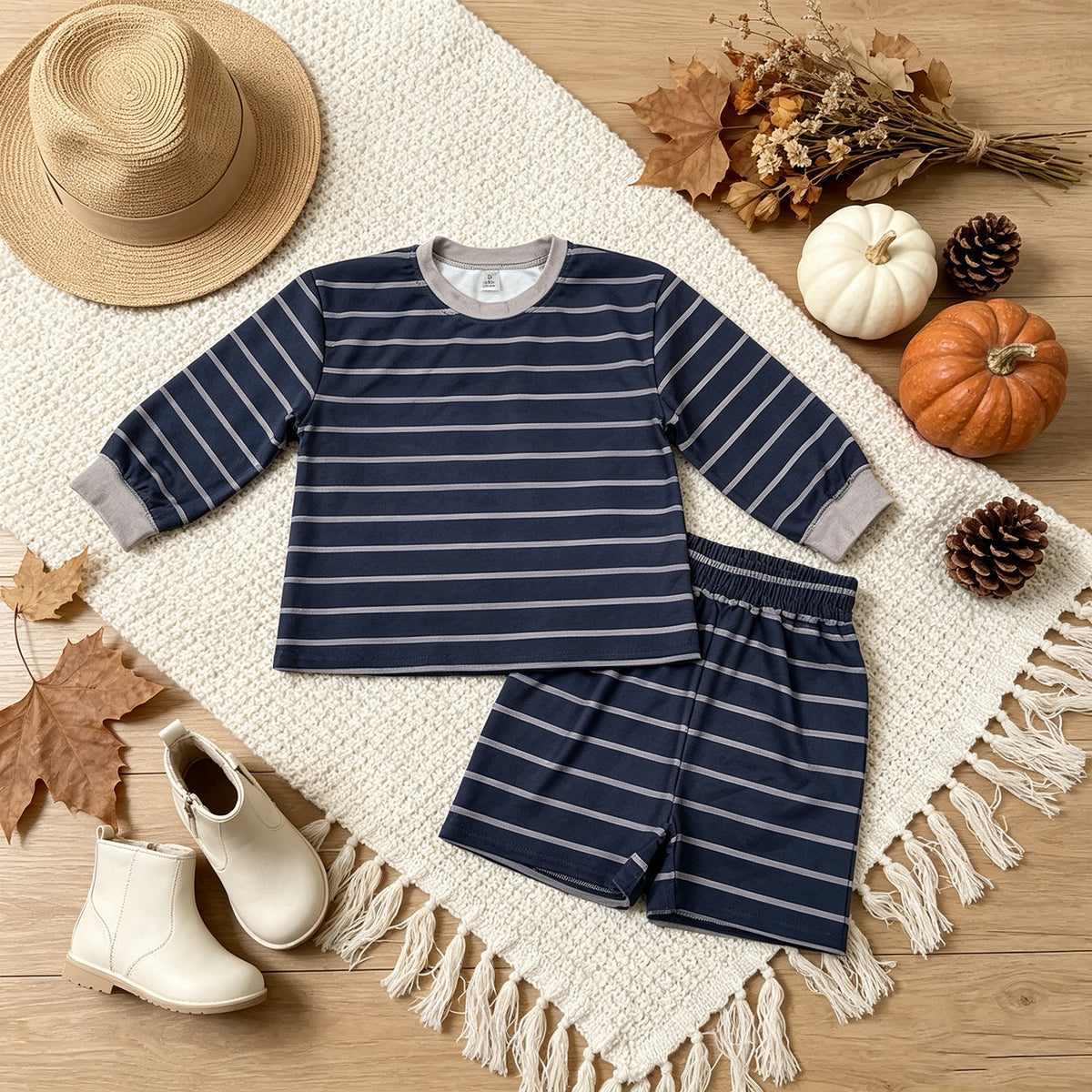 RTS NO MOQ （In stock）GLS0158 yoga fabric GLS0158 Yoga Baby Girls Stripe Shirt Top Shorts Kids Active Outfit