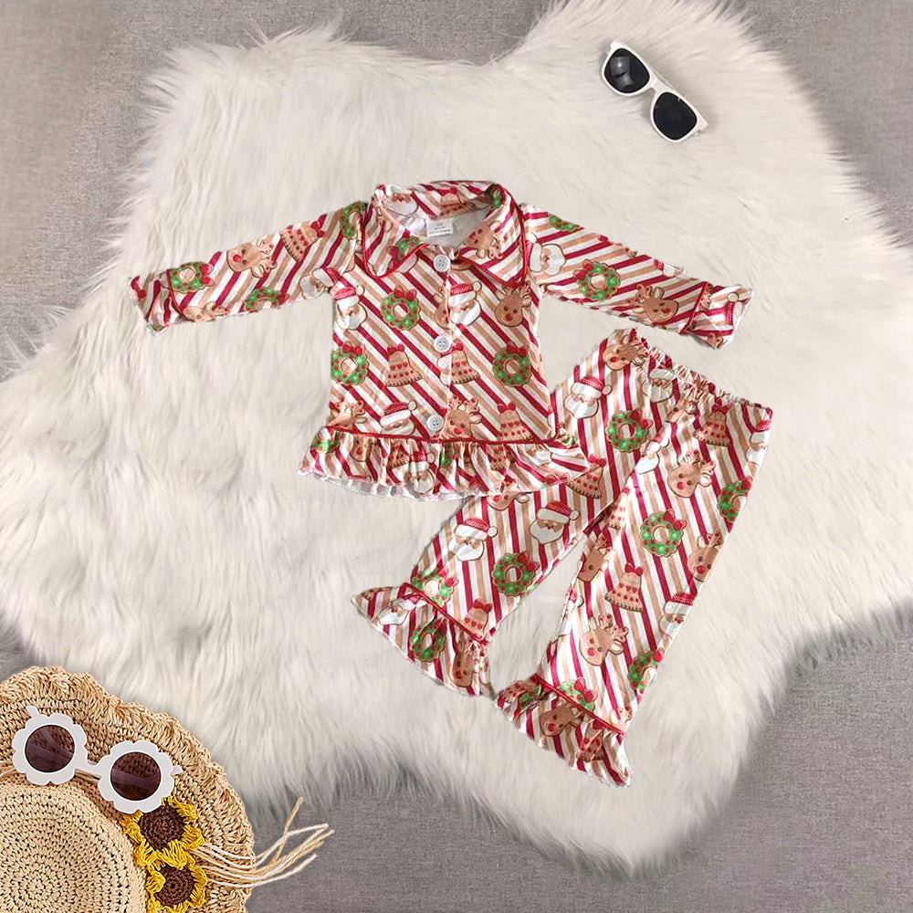 8.20 RTS Sibling Baby Boys Girls Cute print girls Christmas sleep wear