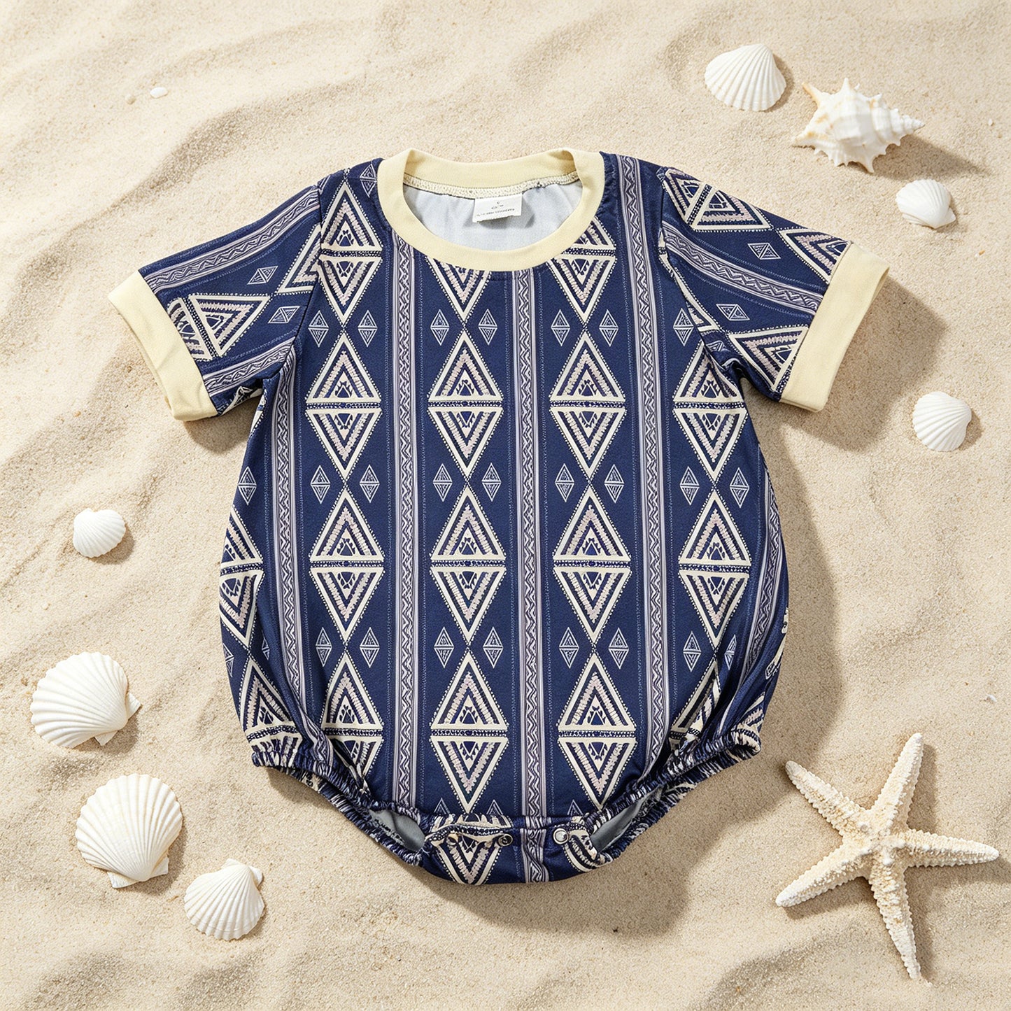 SR3713 RTS NO MOQ （In stock）Baby Boys Short Sleeve Western Aztec Rompers