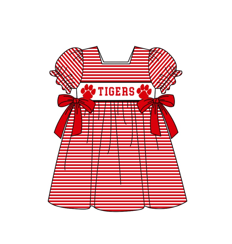 CUSTOM MOQ 5 Sibling Boys Baby Girls Red Stripe Top Ruffles Shorts Clothes Set Knee Length Dress Rompers