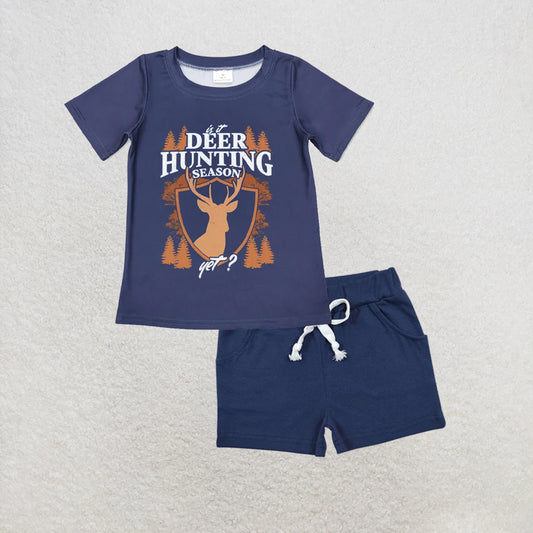 5.15 RTS NO MOQ （In stock）BT0439+SS0136  hunting season short sleeves boy shirt outfits