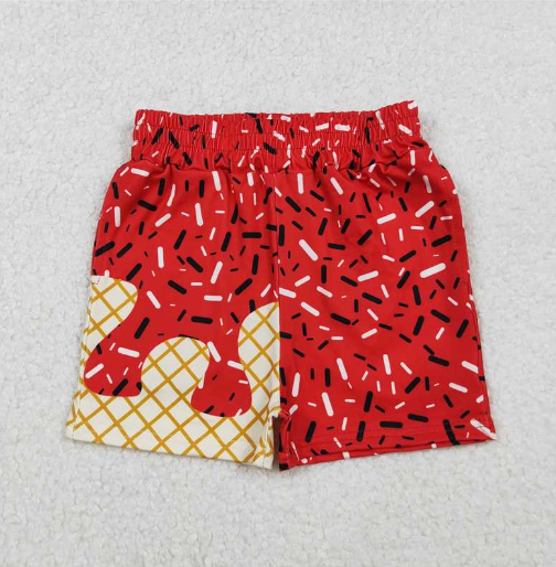 RTS Sibling milk silk Baby Boys Sprinkles Drip Team Print Elastic Waist Casual Shorts Bottom