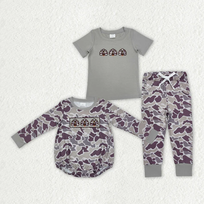 Brothers Baby Boys Thanksgiving Turkey Camouflage Clothes Sets