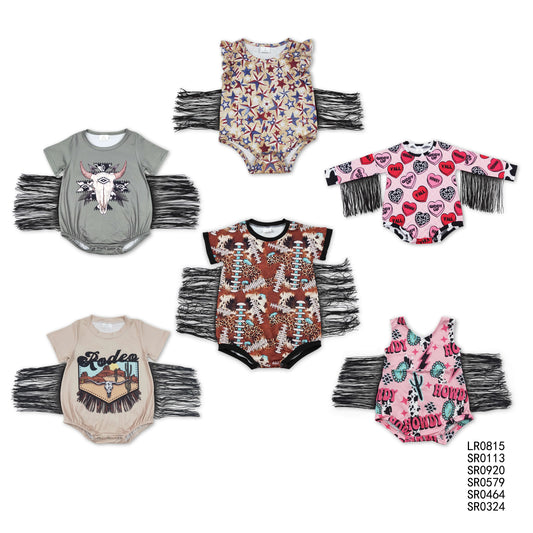 Baby Girls Valentines Hearts Western Yall  Romper Dresses Sibling Designs