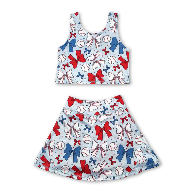 RTS Sibling Short sleeves stripe USA girls 4th of july clothes