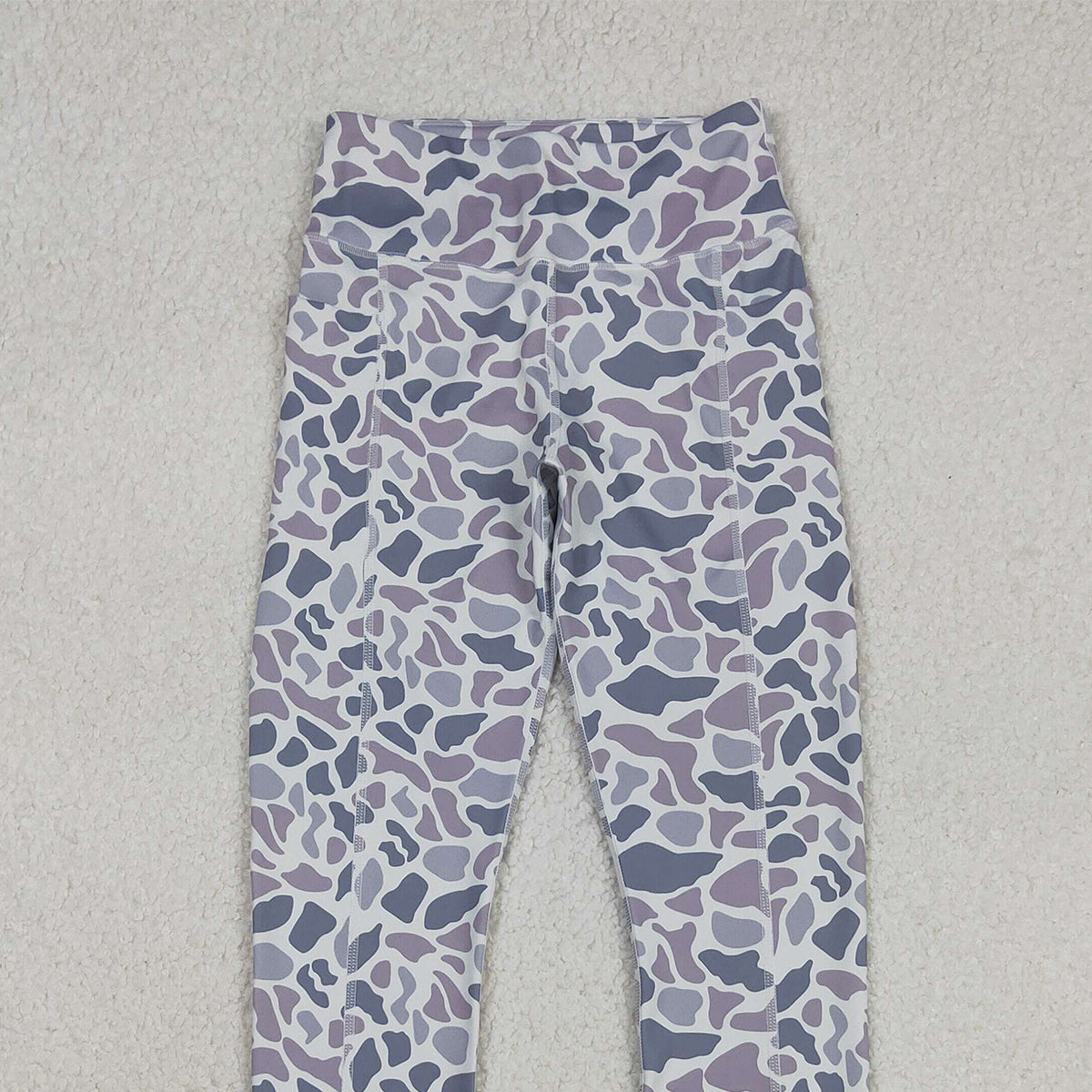 12.3 RTS NO MOQ （In stock）P0898 Adult Women Light Grey Camo Yoga Active Legging Pants Bottom