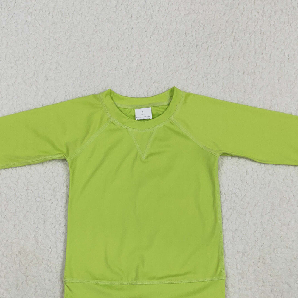 8.25 RTS NO MOQ Baby Girls Yoga Tops Baby Girls Aqua Long Sleeves Yoga Shirts Top