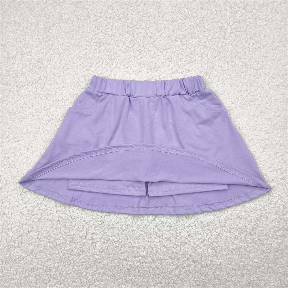 6.18 GLK0067RTS NO MOQ Baby Girls Skirt Baby Girls Lavender Pocket Yoga Active Wear Skort