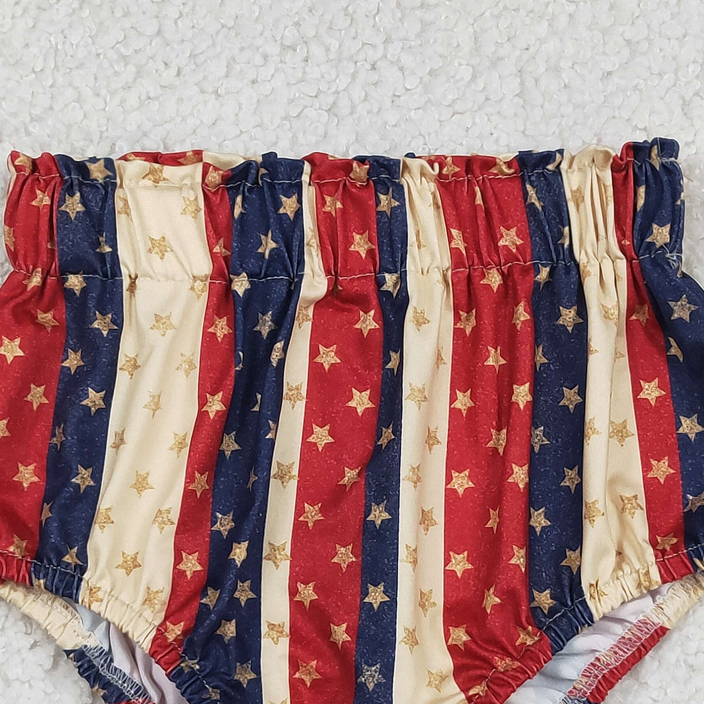5.13 SS0313 Sample No Moq Baby Girls 4th Of July Stars Elastic Bottoms Bummies