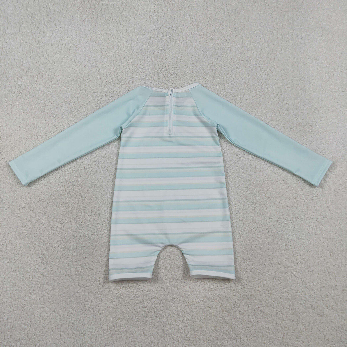3.30 RTS NO MOQ （In stock）S0650 Long sleeves stripe baby boy summer swimsuit