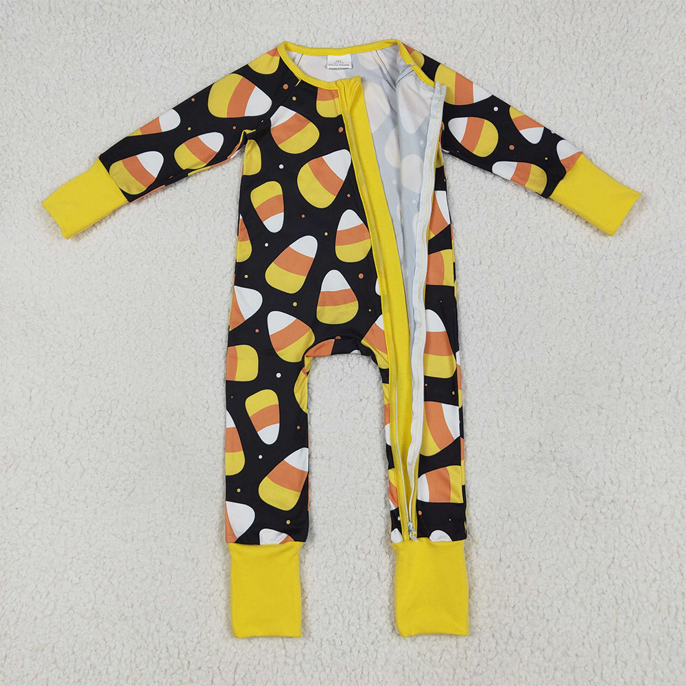 8.18  LR2198 RTS NO MOQ Baby Boys Winter Rompers Baby Boys Long Sleeves Candy Plaid Zipper Pant Rompers