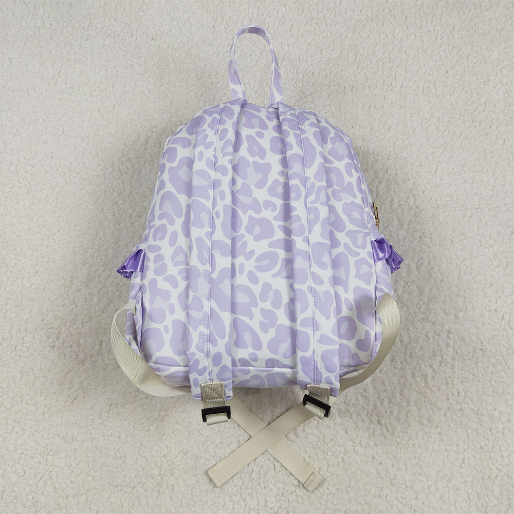 USA Shop (in stock) BA0239 RTS NO MOQ Baby Bags Baby Kids Girls Lavender Leopard Backpack Zip Back Bags