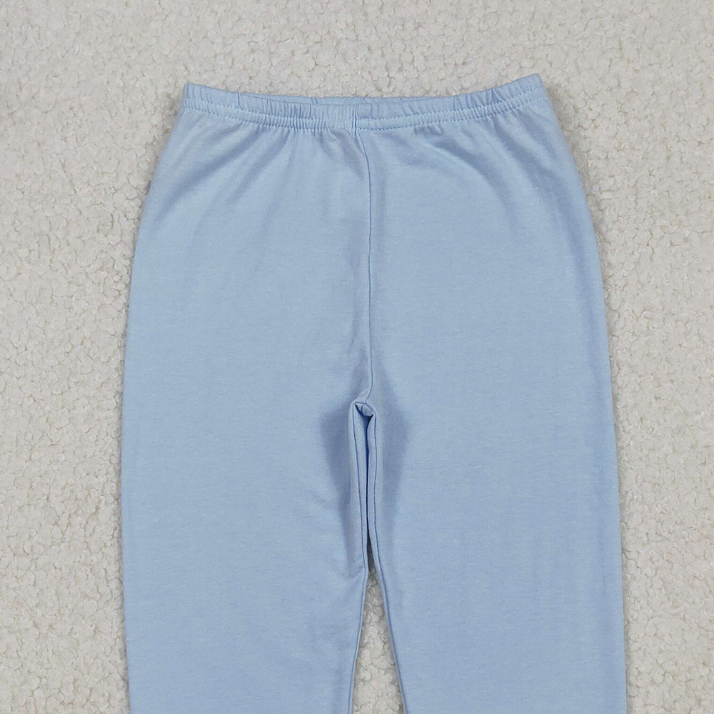 RTS NO MOQ （In stock）P0820 Baby Girls Pants Light Blue Legging Pants