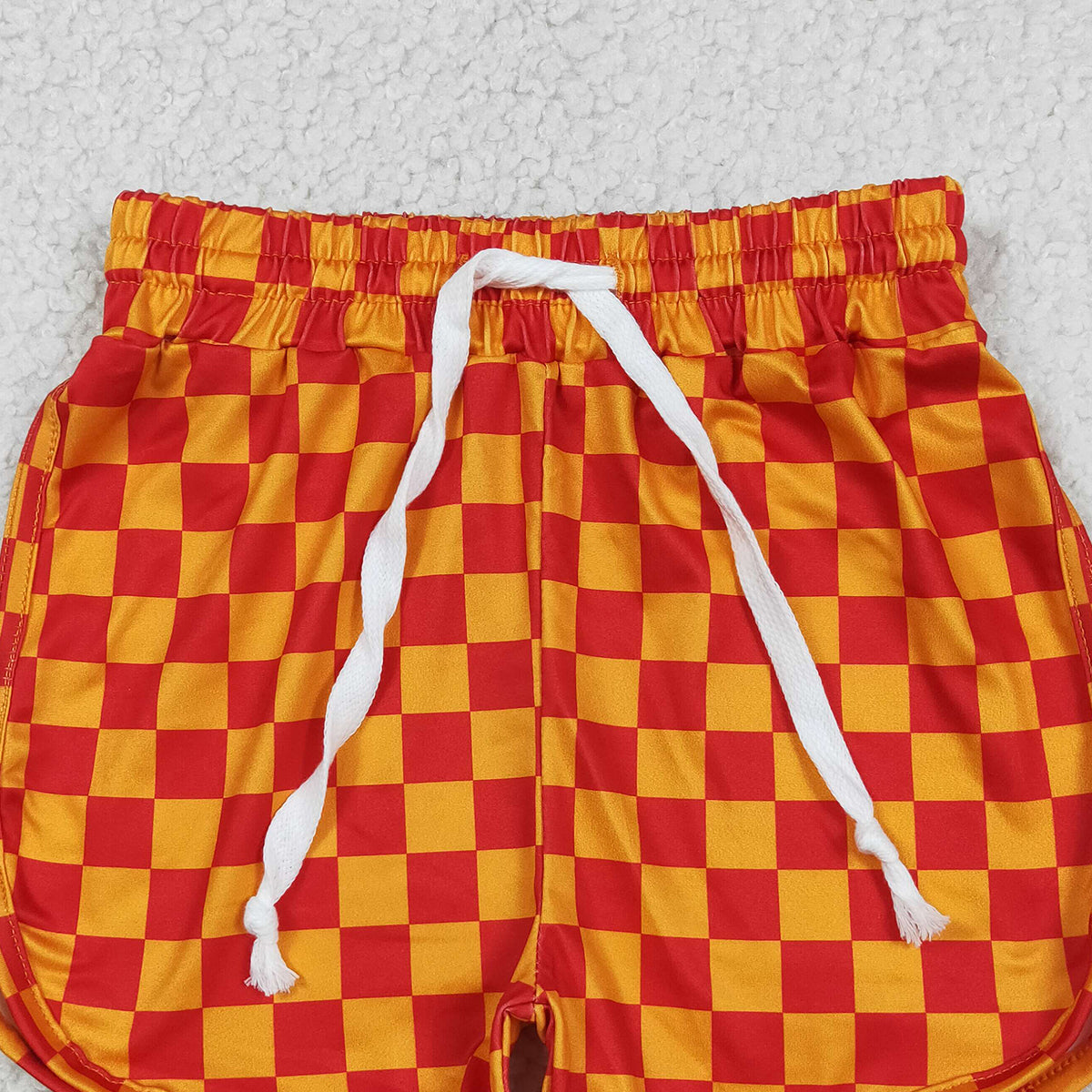 SS0297 RTS NO MOQ （In stock）Orange plaid baby girls summer shorts