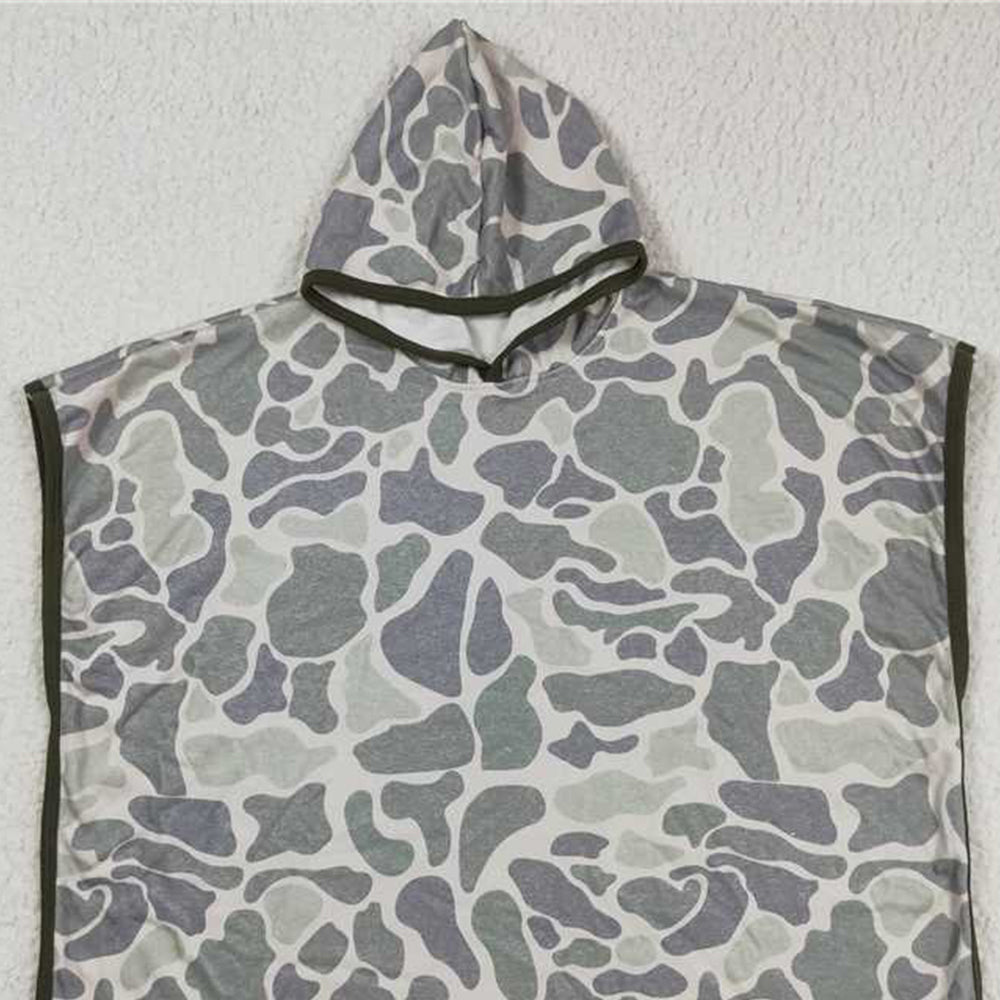 4.09 S0326 RTS NO MOQ Camo Hooded Towel for Kids Swimsuit Cover Up for Beach