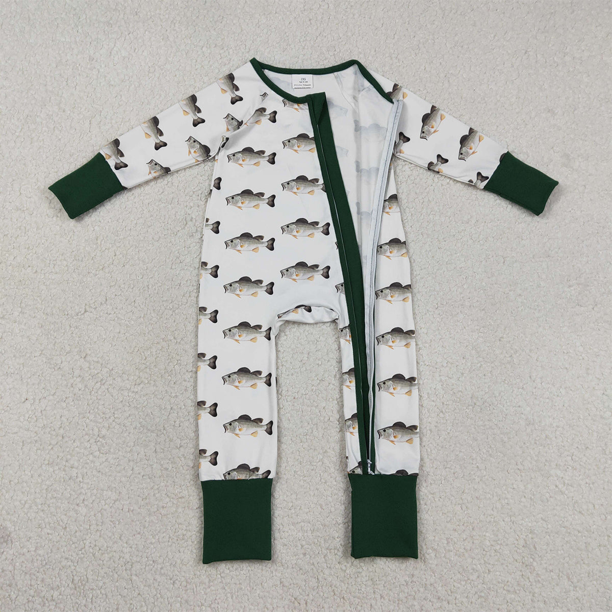 3.17 RTS NO MOQ （In stock）LR2531 Baby Boys Fashion Long Sleeve Fishing Hunting Two Way Zip Convertible Rompers