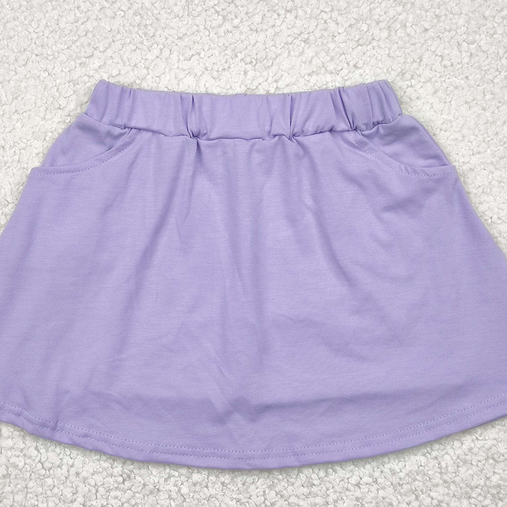 6.18 GLK0067RTS NO MOQ Baby Girls Skirt Baby Girls Lavender Pocket Yoga Active Wear Skort