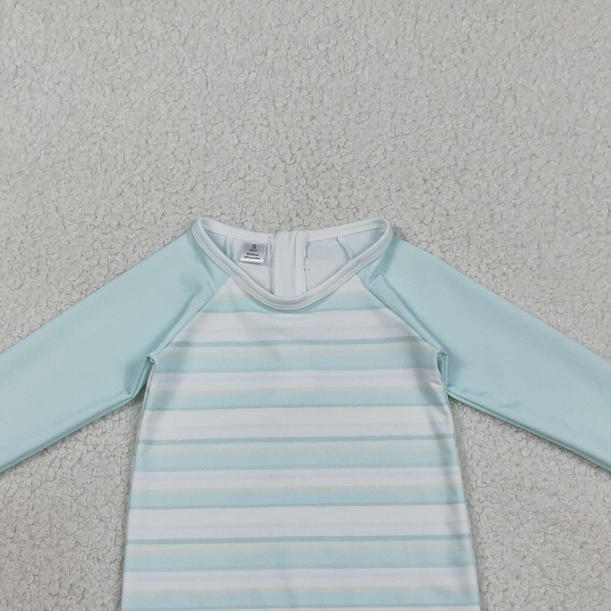 3.30 RTS NO MOQ （In stock）S0650 Long sleeves stripe baby boy summer swimsuit