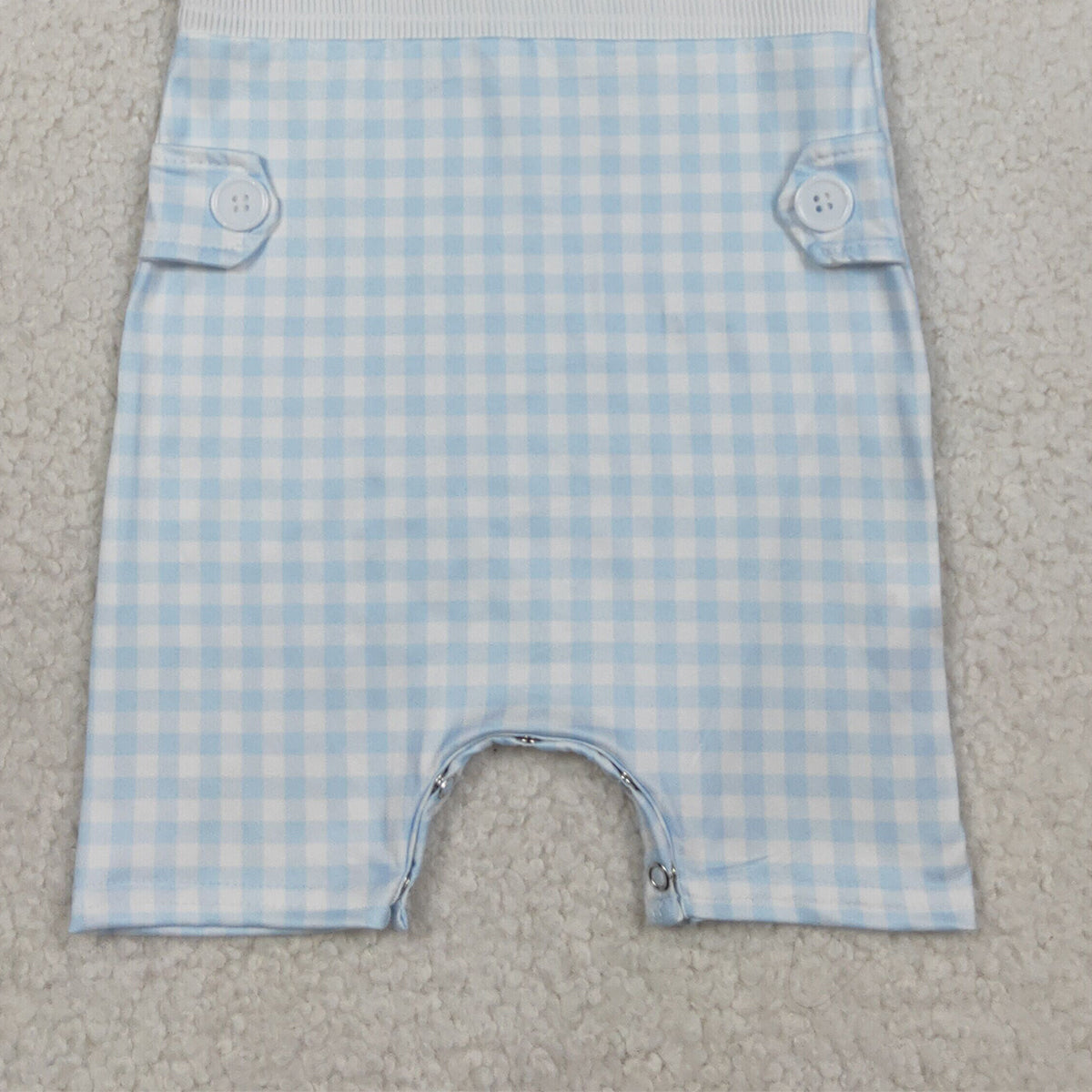 1.19 RTS NO MOQ （In stock）SR3482 Smocked Little Dude Baby Boys Sleeveless Checked Rompers