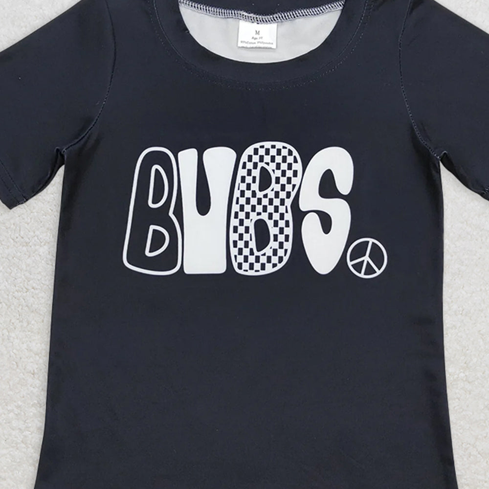 BT0617  RTS NO MOQ Baby Boys Summer Tops Baby Boys Black Bubs Short Sleeve Tee Shirts Tops