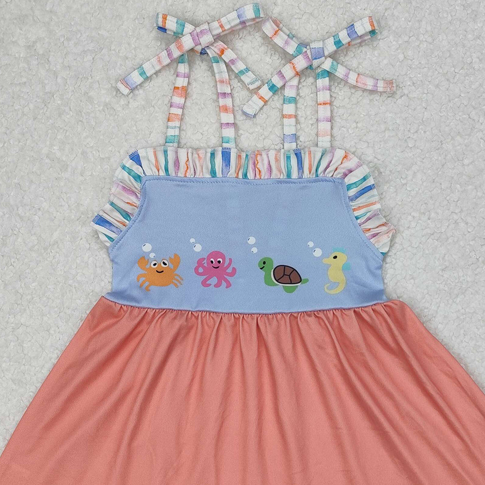 GSSO2016 New Rts No Moq 8-9 Days By Air Arrived it Crab octopus turtle seahorse tunic shorts girls clothing