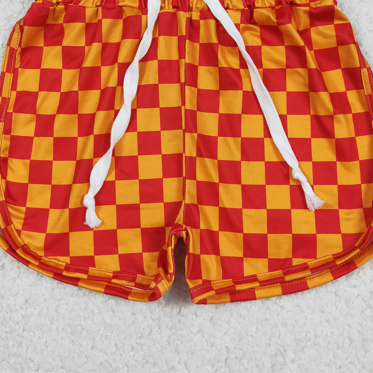 SS0297 RTS NO MOQ （In stock）Orange plaid baby girls summer shorts