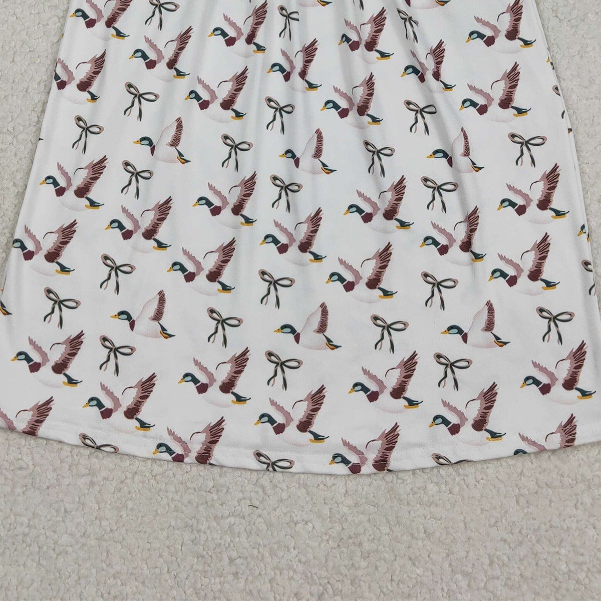 12.15 RTS NO MOQ （In stock）GSD2933 Embroidery Daddy's Girl Baby Girls Bows Ducks Hunting Knee Length Dresses