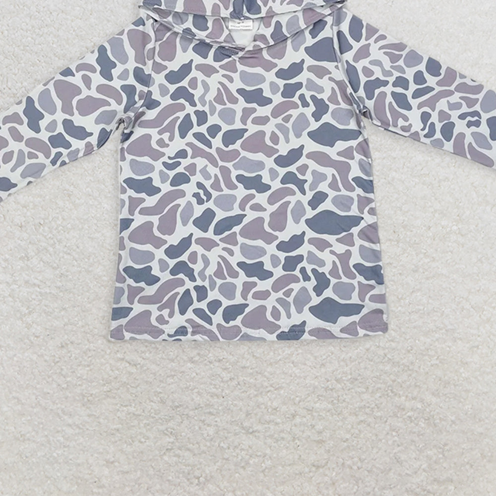 USA Shop (in stock)BT0922 RTS NO MOQ  Baby Boys Long Sleeve Tops Long sleeves grey camo kids boys hoodie
