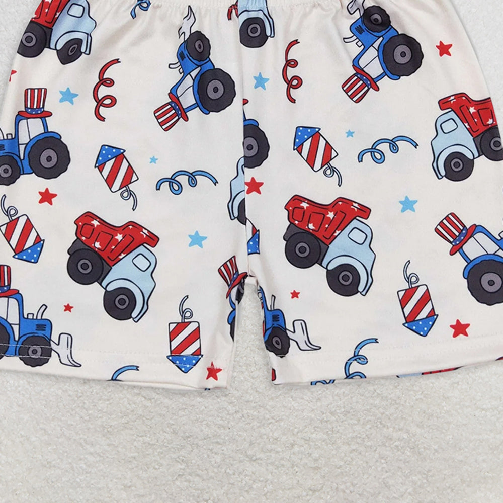 SS0257 RTS NO MOQ Baby Boys Summer Shorts Star tractor beige shorts