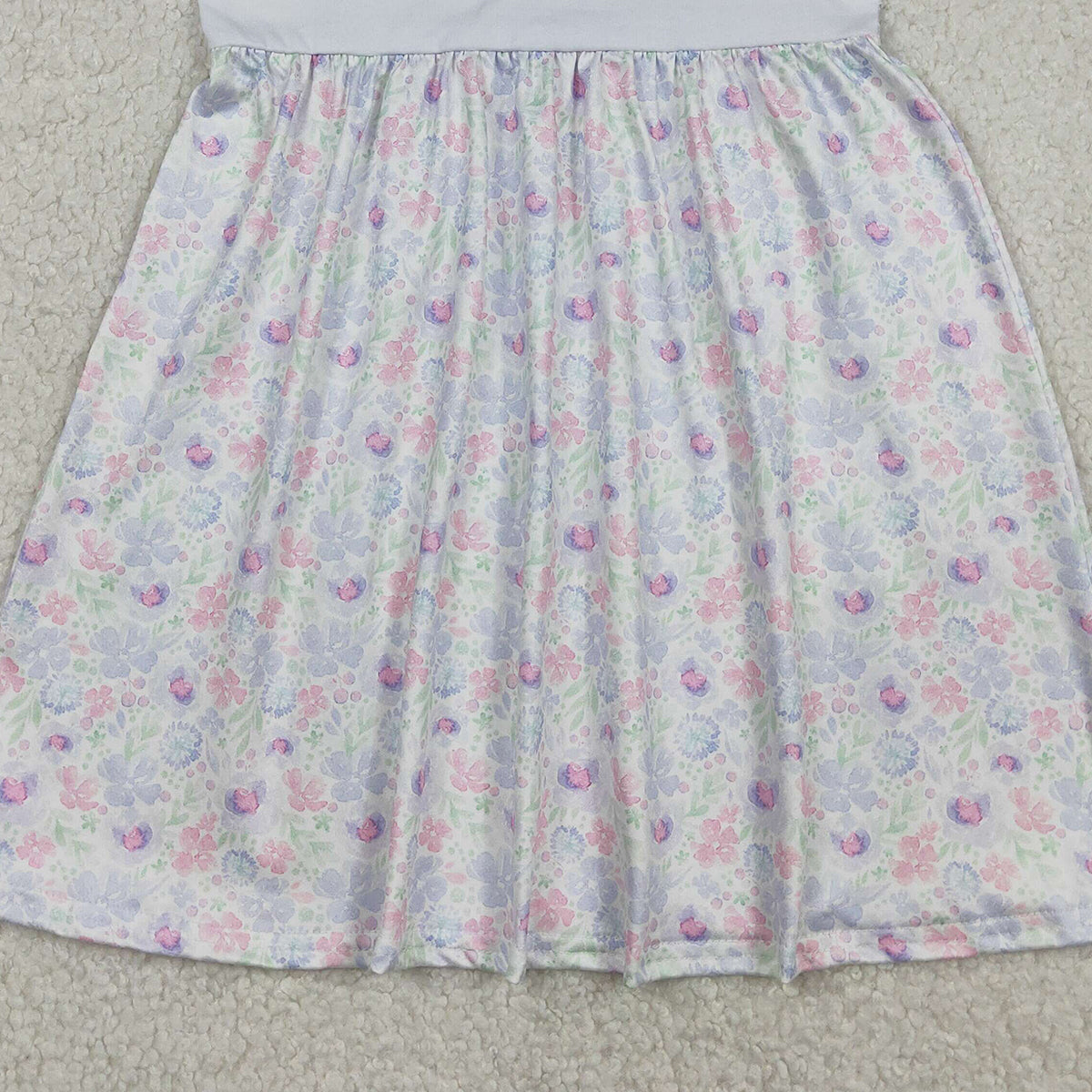 12.29 RTS NO MOQ （In stock）GSD3152 Embroidery Mama's Girl Lavender Floral Collar Knee Length Dresses