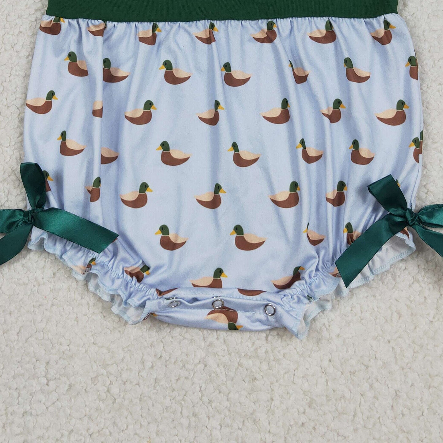 SR4091 RTS NO MOQ （In stock）Flutter sleeves duck embroidery baby girl summer romper