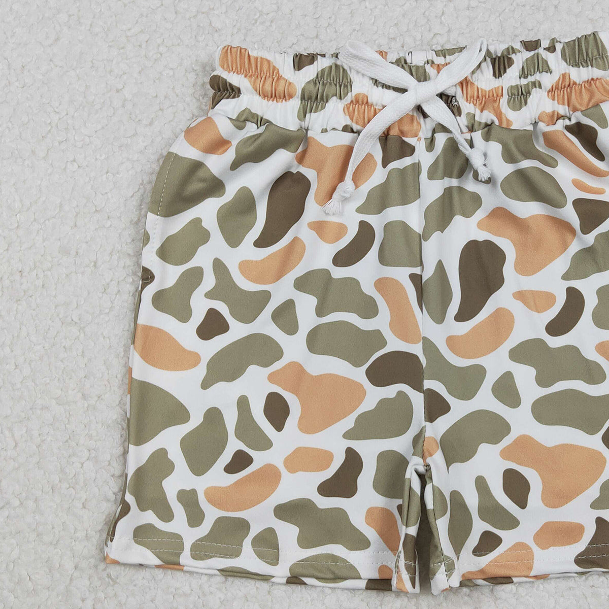 11.12 RTS NO MOQ （In stock）SS0698 Baby Boys Summer Shorts Baby Boys Green Orange Camo Southern Shorts Bottom