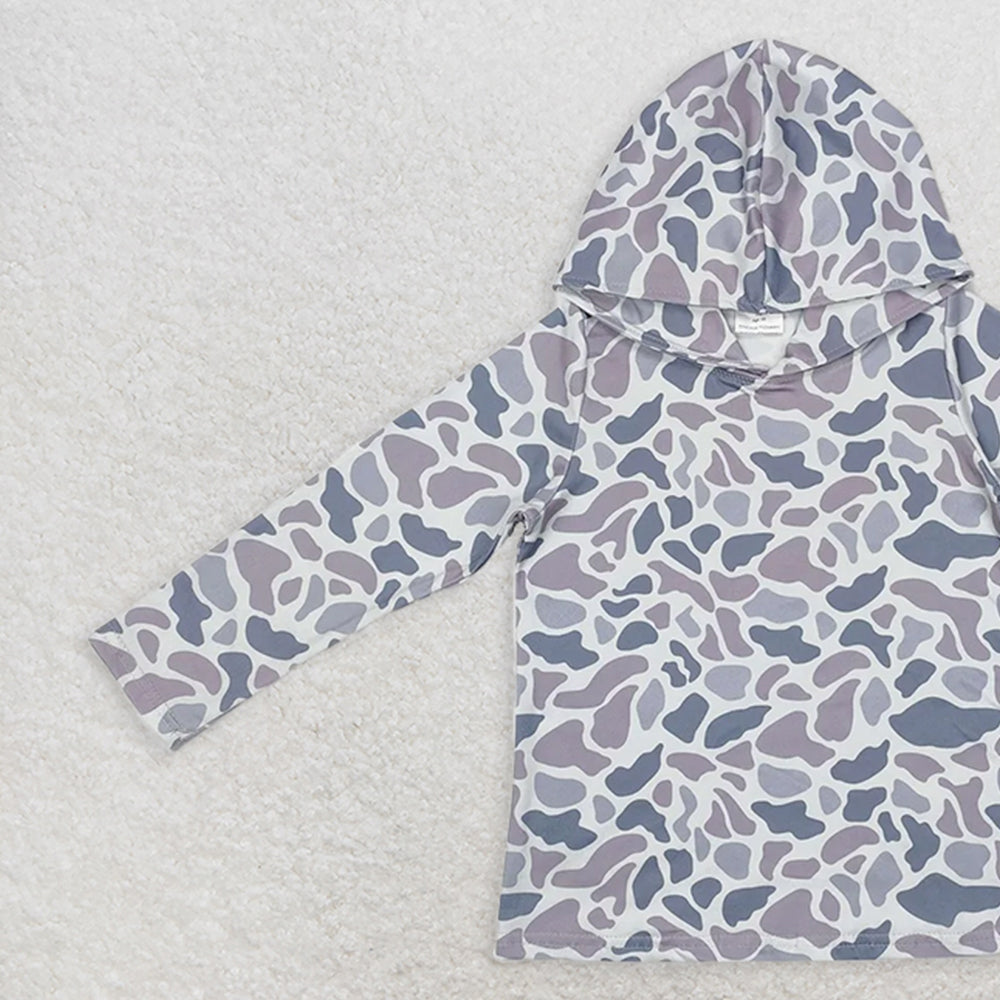 USA Shop (in stock)BT0922 RTS NO MOQ  Baby Boys Long Sleeve Tops Long sleeves grey camo kids boys hoodie