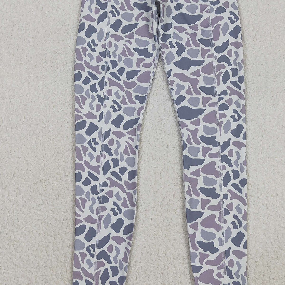 12.3 RTS NO MOQ （In stock）P0898 Adult Women Light Grey Camo Yoga Active Legging Pants Bottom
