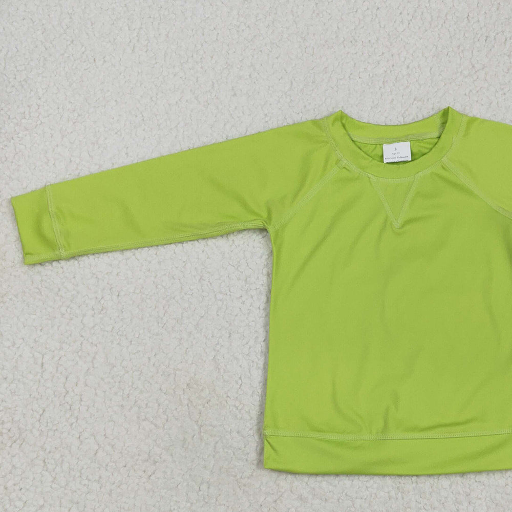 8.25 RTS NO MOQ Baby Girls Yoga Tops Baby Girls Aqua Long Sleeves Yoga Shirts Top