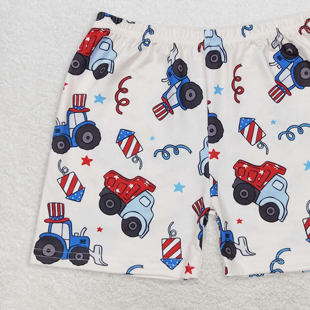 SS0257 RTS NO MOQ Baby Boys Summer Shorts Star tractor beige shorts