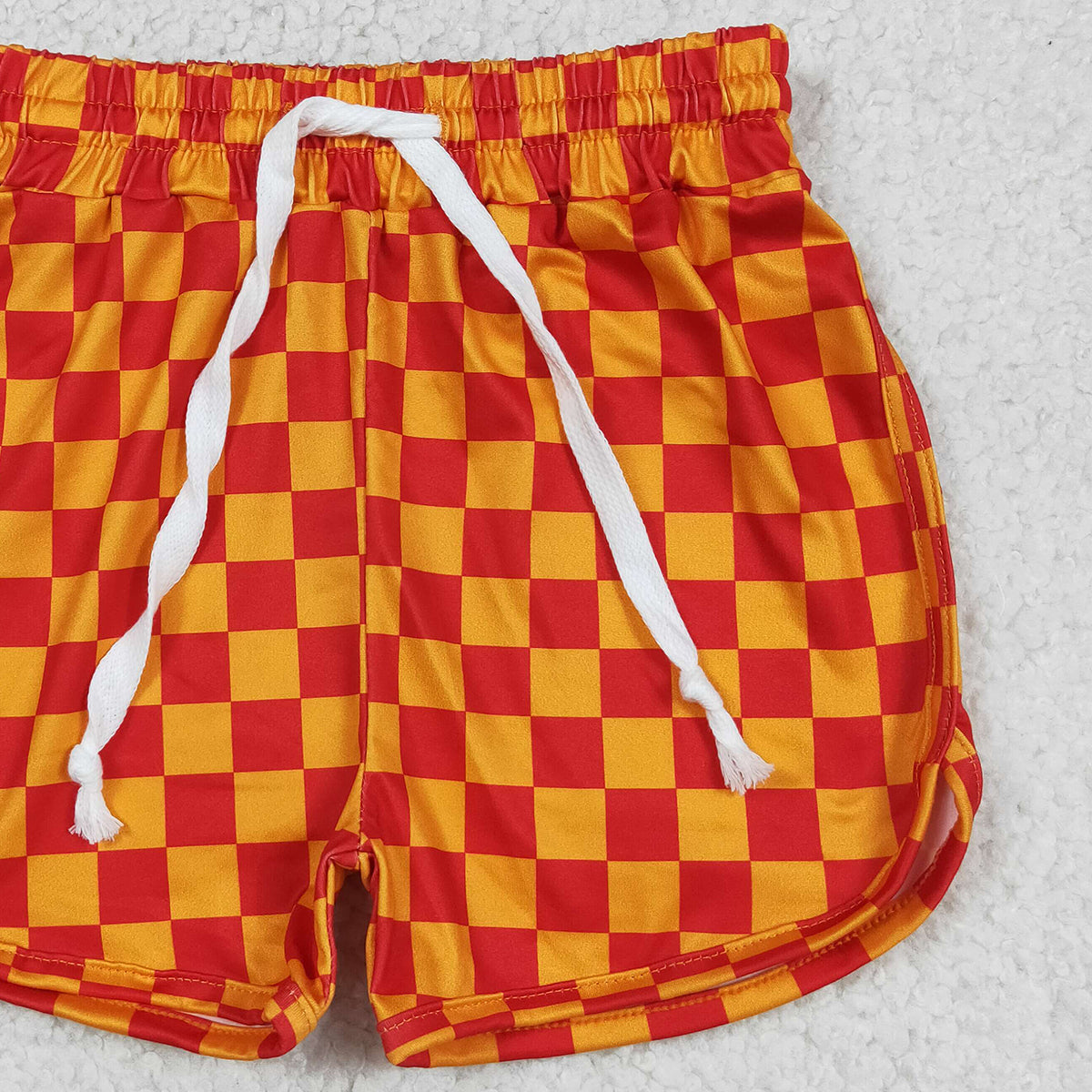 SS0297 RTS NO MOQ （In stock）Orange plaid baby girls summer shorts