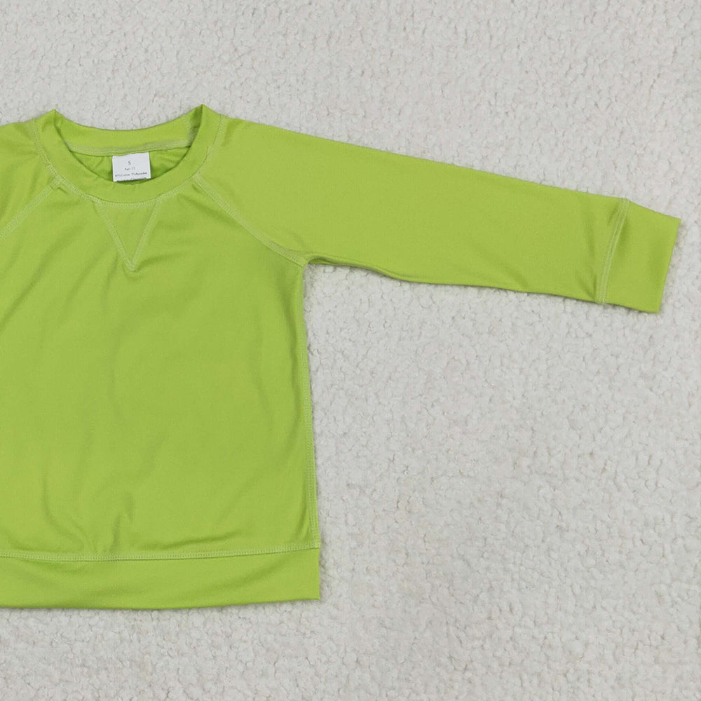 8.25 RTS NO MOQ Baby Girls Yoga Tops Baby Girls Aqua Long Sleeves Yoga Shirts Top