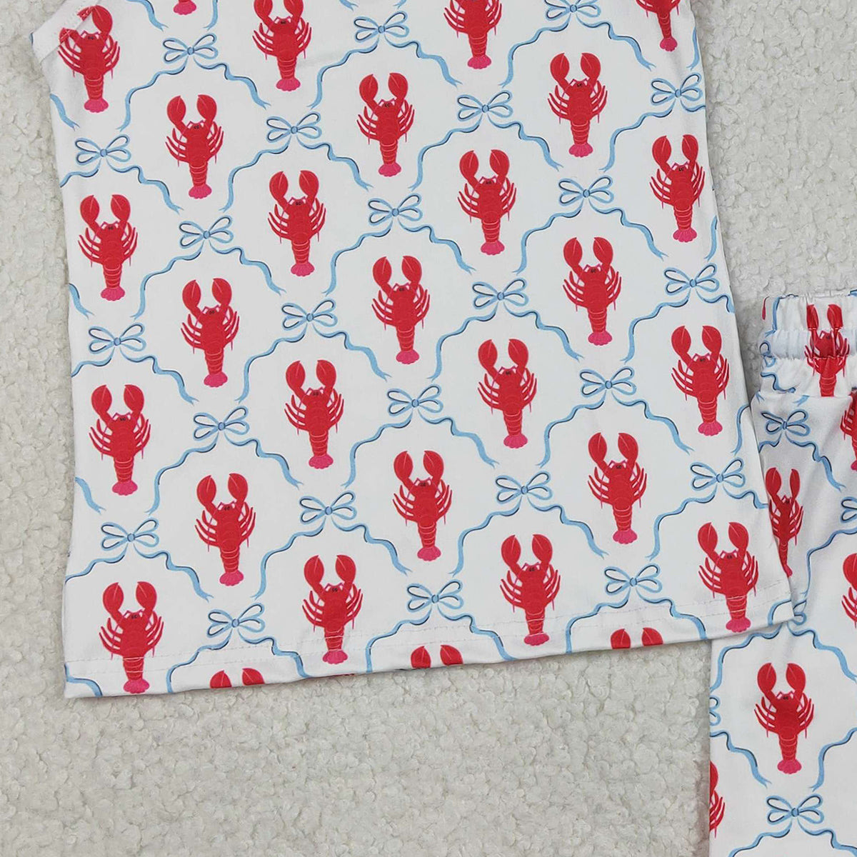 1.6 RTS NO MOQ （In stock）GSSO3005 Baby Girls Sleeveless Bows Crayfishes Checked Top Shorts Clothes Sets