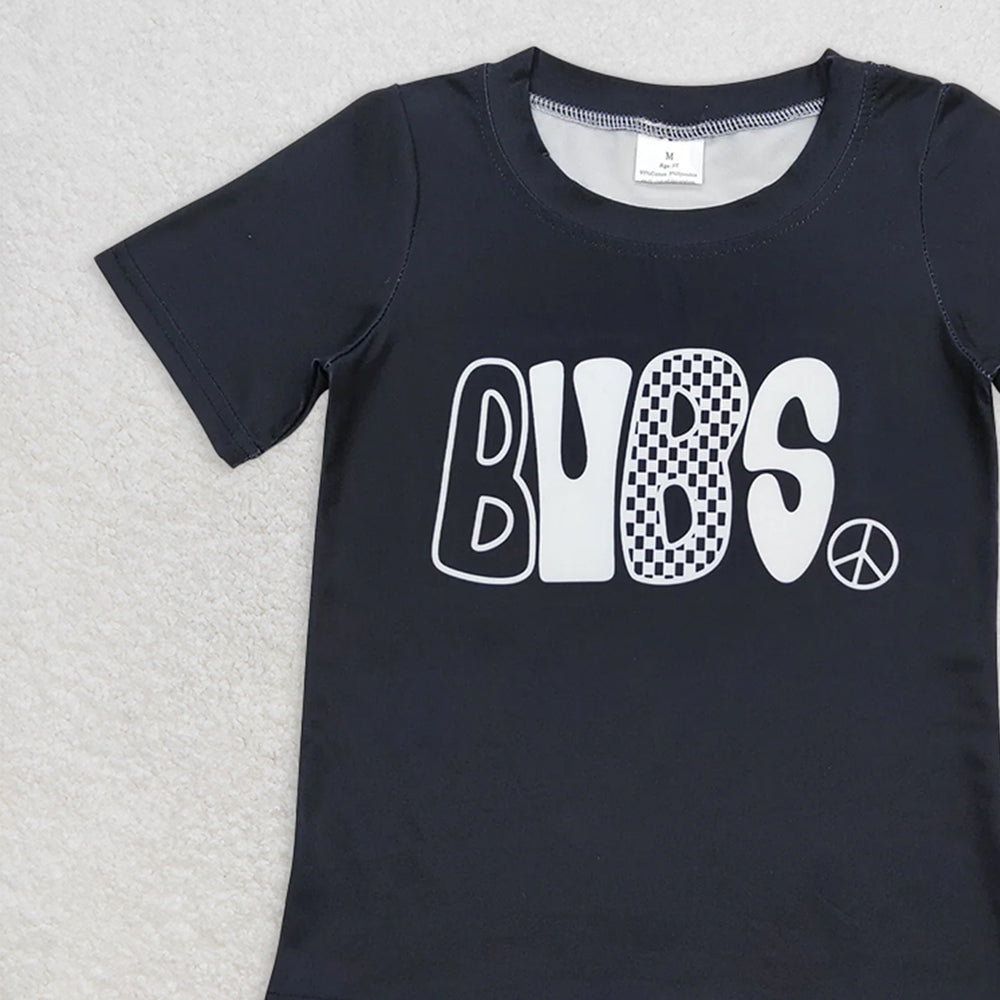 BT0617  RTS NO MOQ Baby Boys Summer Tops Baby Boys Black Bubs Short Sleeve Tee Shirts Tops