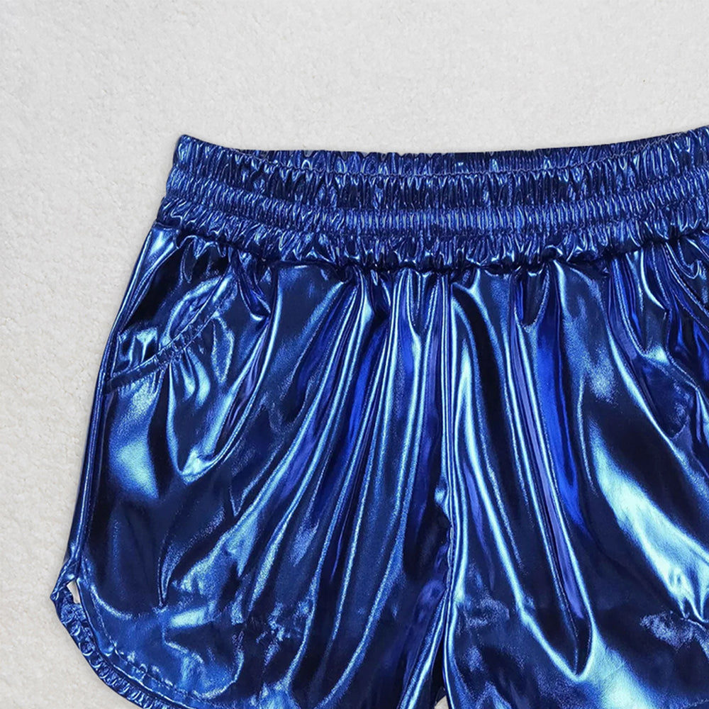 SS0409RTS NO MOQ Baby Girls Summer Shorts Stylish Blue Elastic Waist Summer Shorts for Trendy Girls