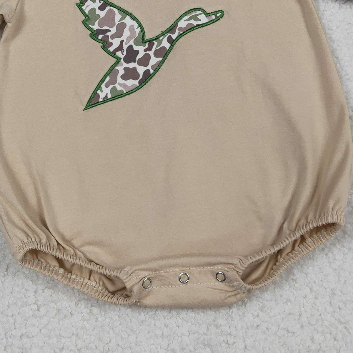 12.26 RTS NO MOQ （In stock）SR3491 Baby Boys Rompers Embroidery Camo Ducks Baby Boys Short Sleeve Hunting Rompers